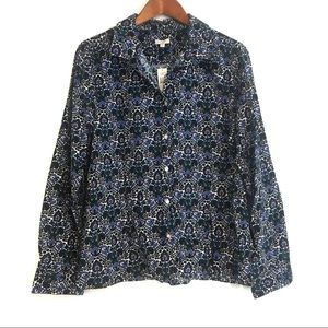 Talbots Paisley Corduroy Cotton Buttondown